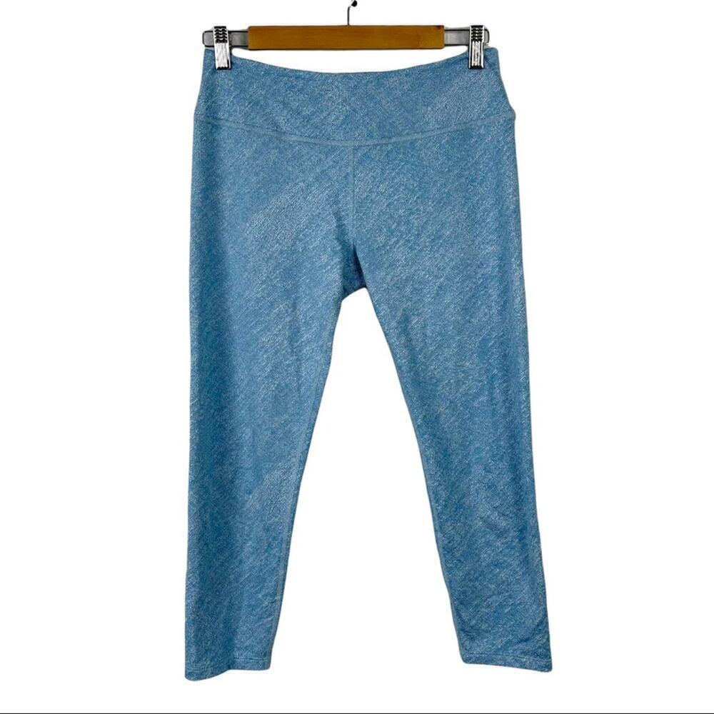 Beyond Yoga Spacedye High Waisted Yoga Activewear Capris Aquatic Blue Large